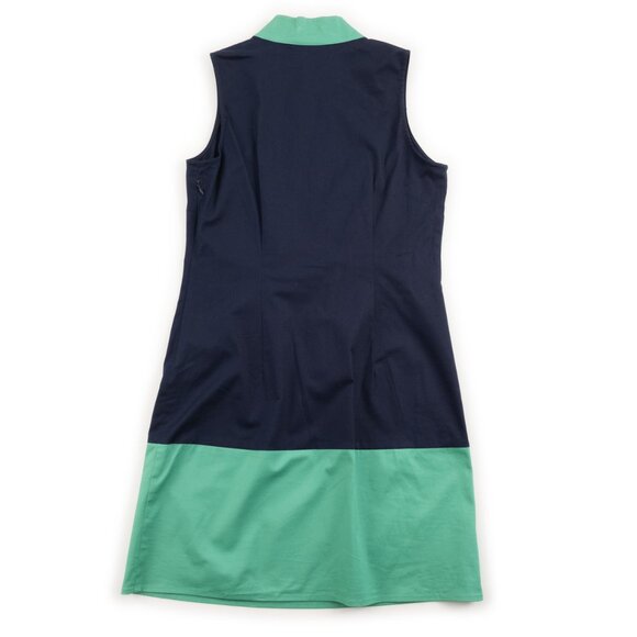 SAIL TO SABLE navy green color block v-neck tunic dress size S - Picture 4 of 8